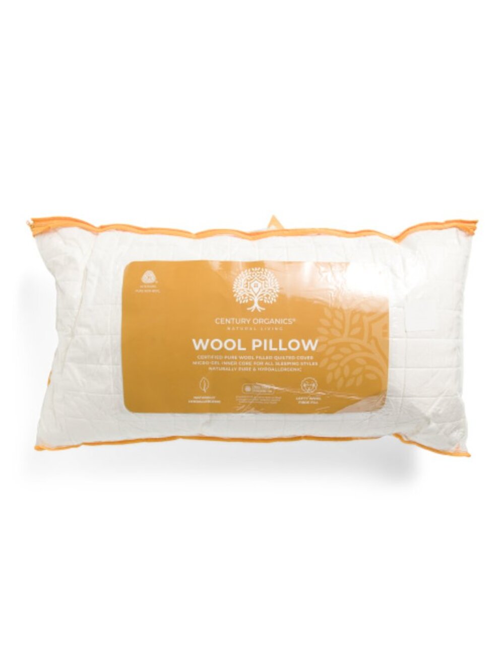 CENTURY ORGANICS 18x34 Wool Fill Year Round Pillow